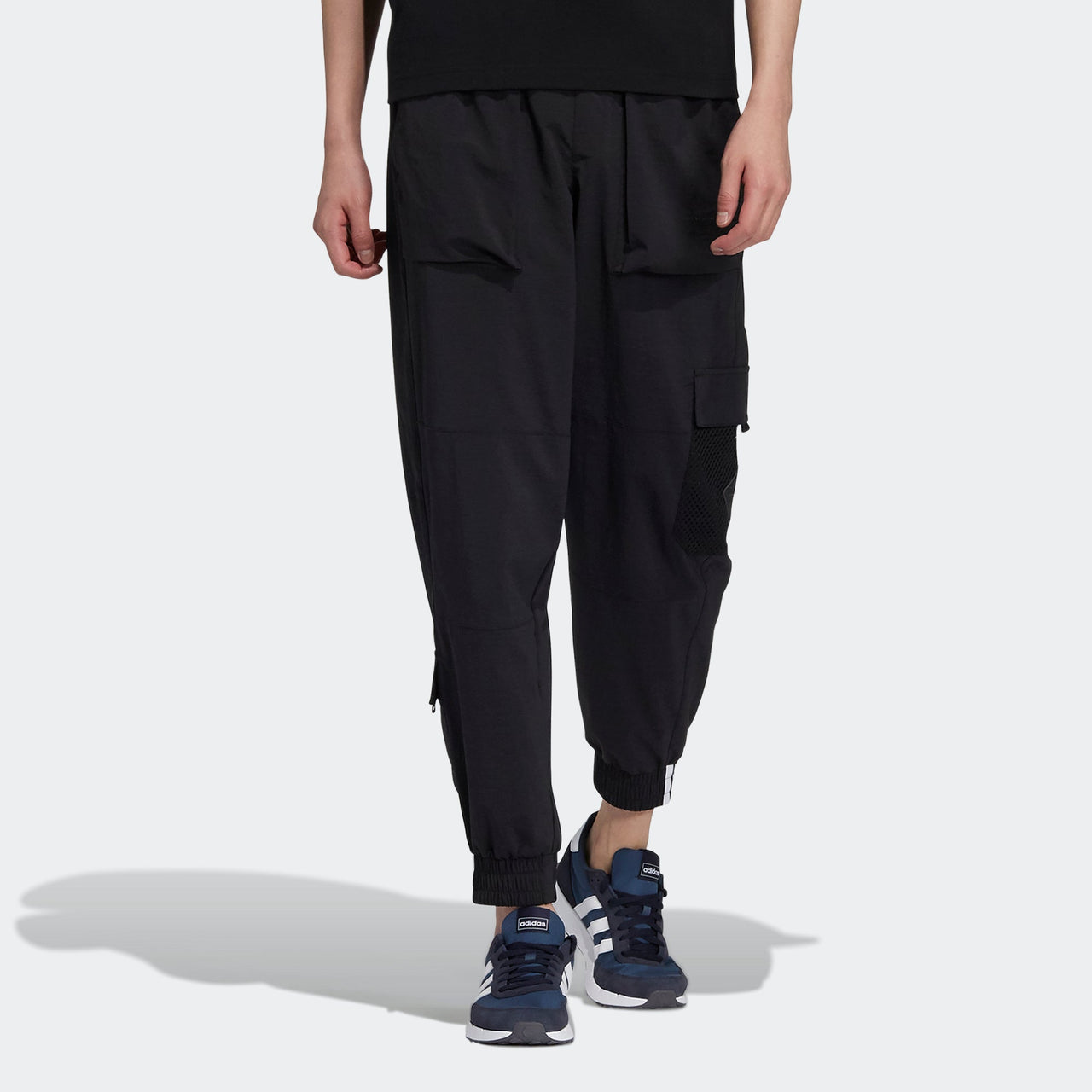 Men's adidas neo Cg Tp1 Multiple Pockets Athletics Sports Bundle Feet Black Pants HE7942