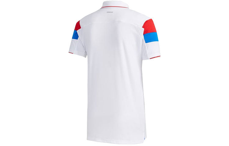adidas Colorblock Tennis Sports Short Sleeve Polo Shirt White FK1406
