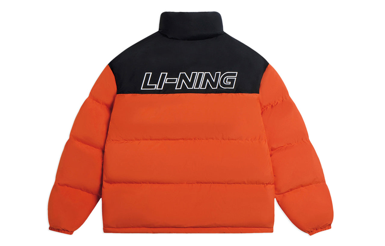 Li-Ning Graphic Color Block Down Jacket 'Black Orange' AYMS307-7