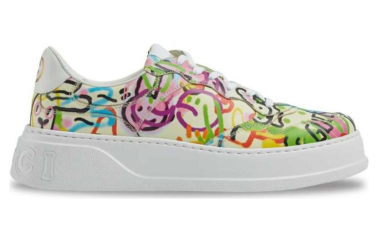 (WMNS) Gucci Graffiti Print Platform Sneaker 'Ivory Multi Color' 727847-AABKS-9250