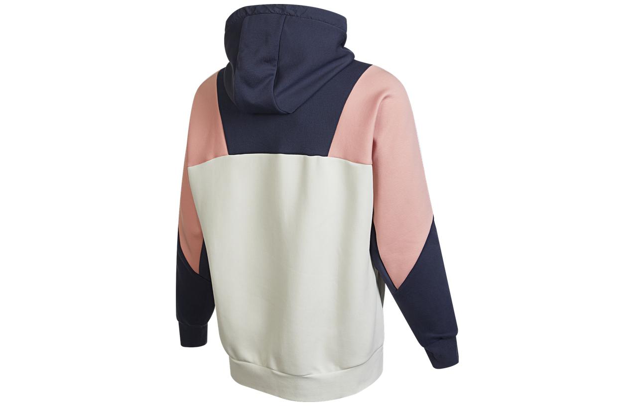 Men's adidas Logo Printing Contrasting Colors Color Block Hooded Jacket Autumn Multicolor HE7470