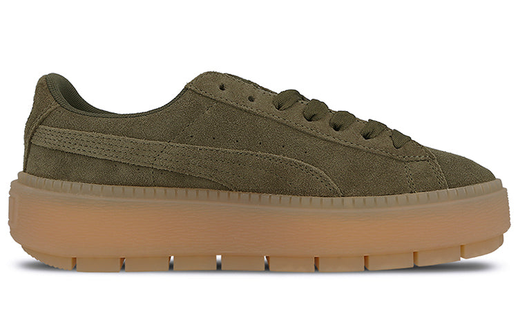 (WMNS) PUMA Suede Platform Trace 'Olive Night' 365830-03