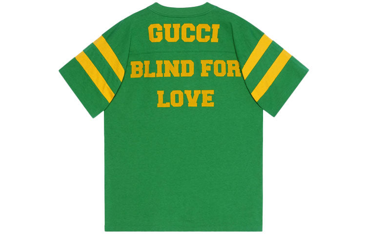 GUCCI SS21 1921 Series Alphabet Printing Casual Short Sleeve Unisex Green 660744-XJDHG-3316