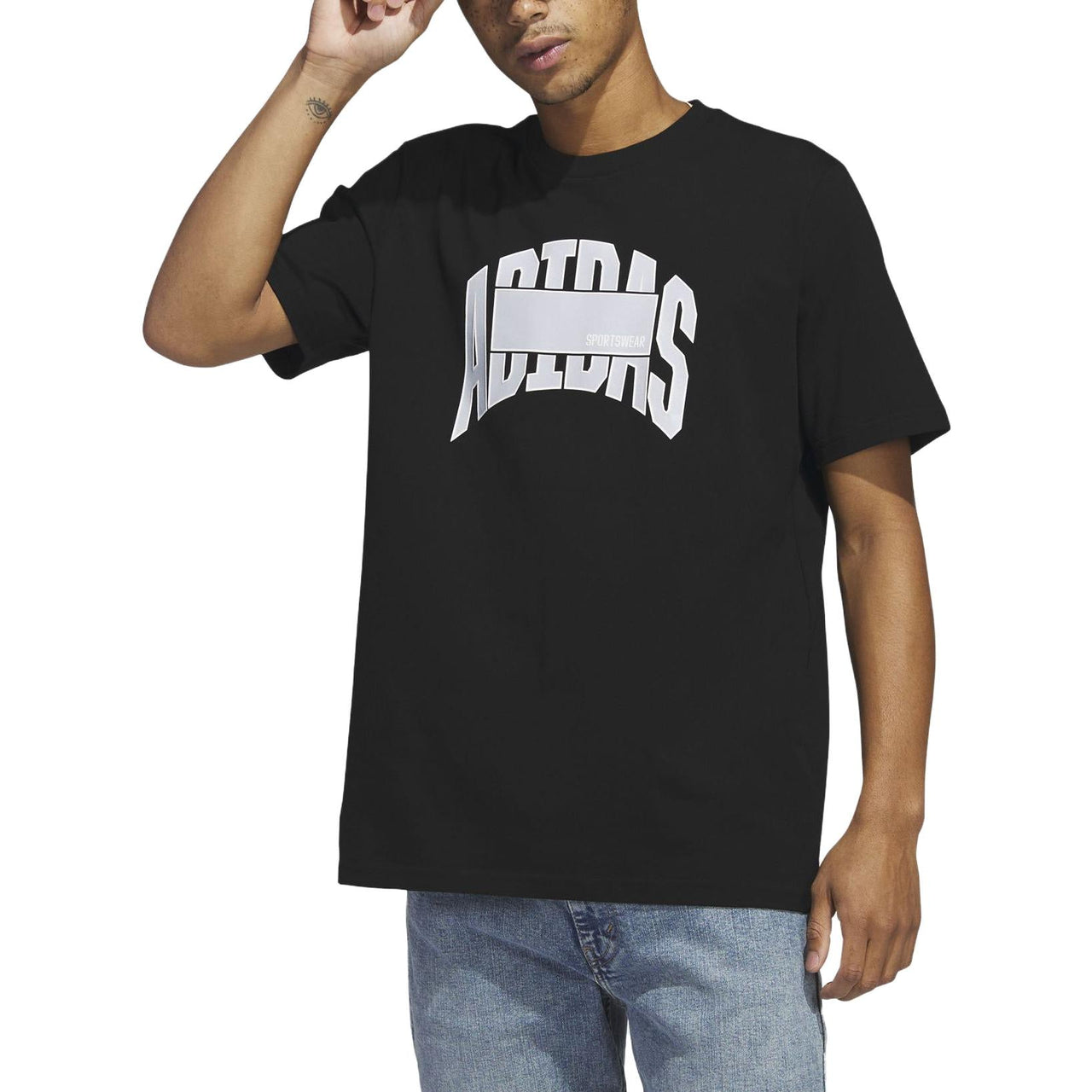 adidas Sportswear Block Graphic Tee 'Black' IC1682