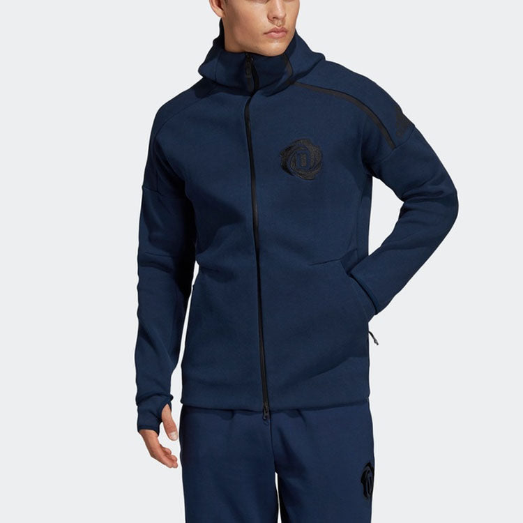 adidas Basketball Sports Hooded Jacket Navy Blue DY3235