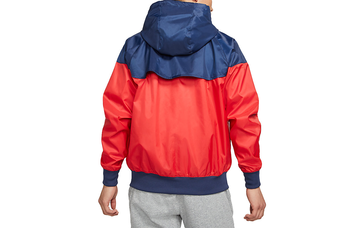 Nike Sportswear Windrunner Colorblock Sports Training hooded Woven Jacket Red DA0002-657