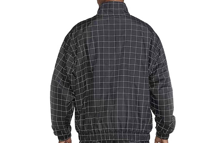 Men's Nike Zipper Plaid Jacket Black CV0556-010