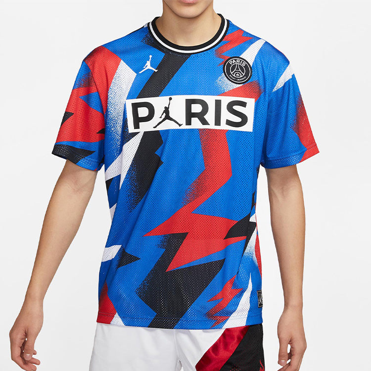 Air Jordan Paris Saint-Germain Mesh Short Sleeve Blue BV2027-445