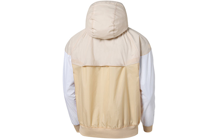 Nike Colorblock Zipper Windproof Hooded Jacket Men's Beige / / White Gray DA0001-268