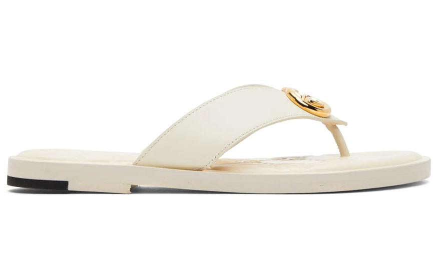 (WMNS) Gucci Interlocking G Thong Sandal 'White Leather' 695207-A3N00-9022
