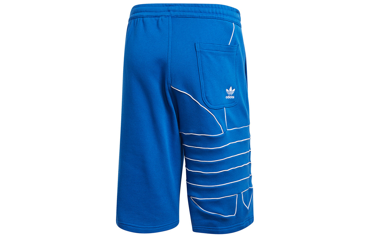 adidas originals Bg T out Short Splicing Logo Knit Sports Shorts Blue GE0820