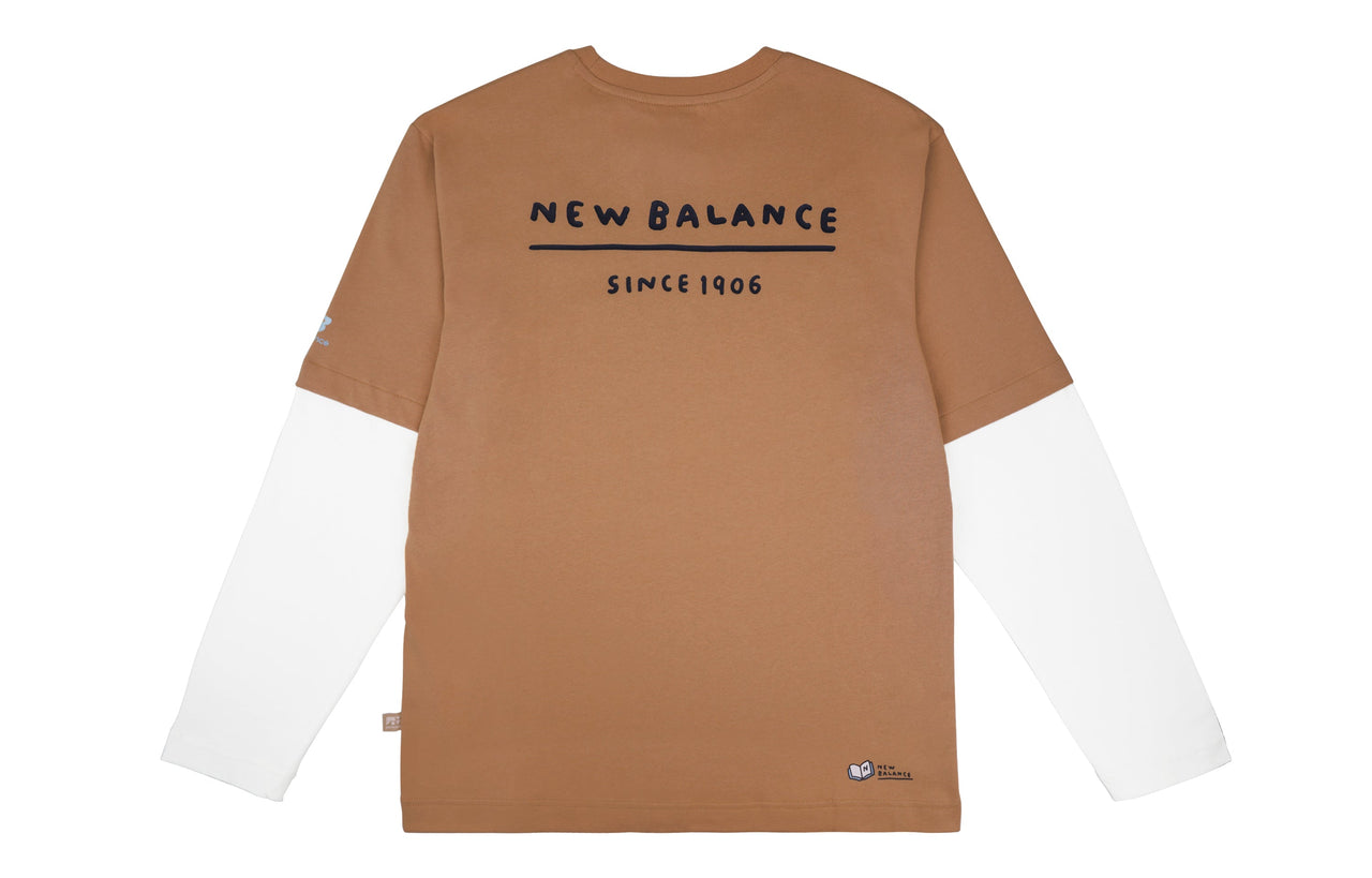 New Balance x Zero Per Zero Colorblock Long Sleeve Tee 'Brown White' NDA47013-BEI