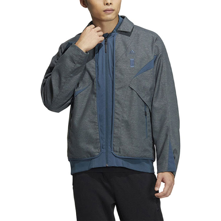 adidas WUJI Sports Casual Stitching Windproof Jackets 'Grey Teal' HY5846
