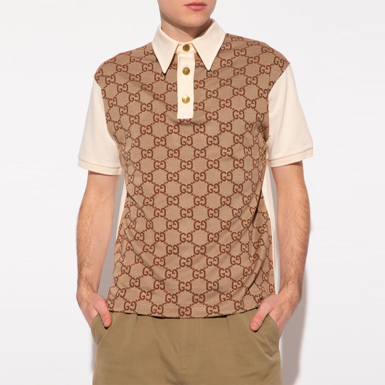 Gucci Jumbo GG Cotton Silk Jacquard Polo 'Beige Ebony' 682015-XJD1F-2270