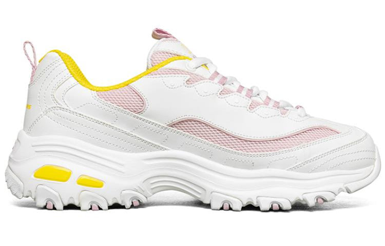 (WMNS) Skechers D'lites 1.0 GS White/Yellow/Pink 66666214-WLPK