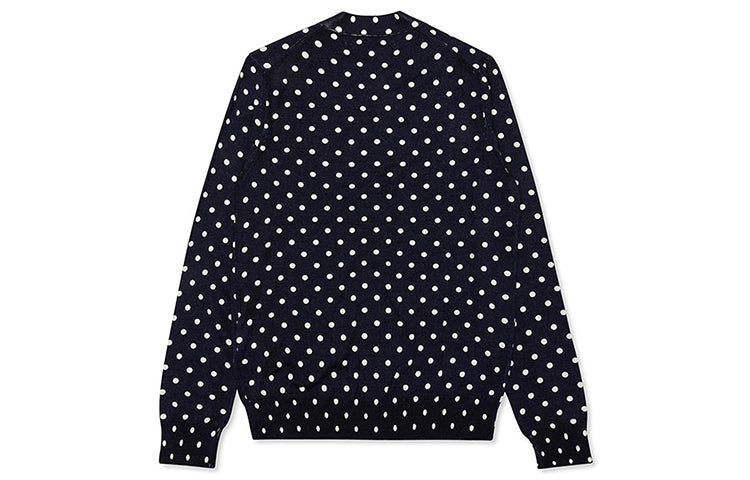 COMME des GARCONS PLAY Polka Dot Cardigan Black Emblem 'Navy' AZ-N038-051-2