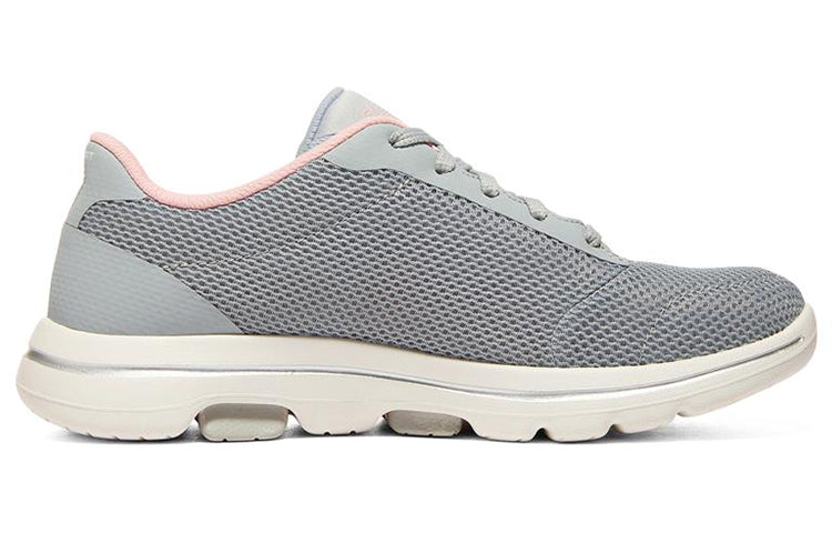 (WMNS) Skechers Go Walk 5 'Gray Pinkred' 124155-GYPK