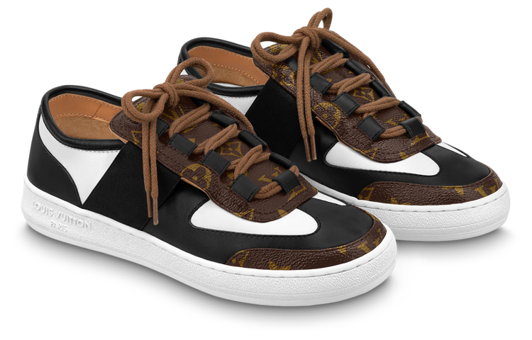 (WMNS) LOUIS VUITTON Lous Sneakers 'Black with Brown Monogram Deco' 1AAW04