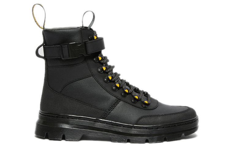 Dr. Martens Combs Tech Coated Canvas Casual Boots 'Black Yellow' 27114001