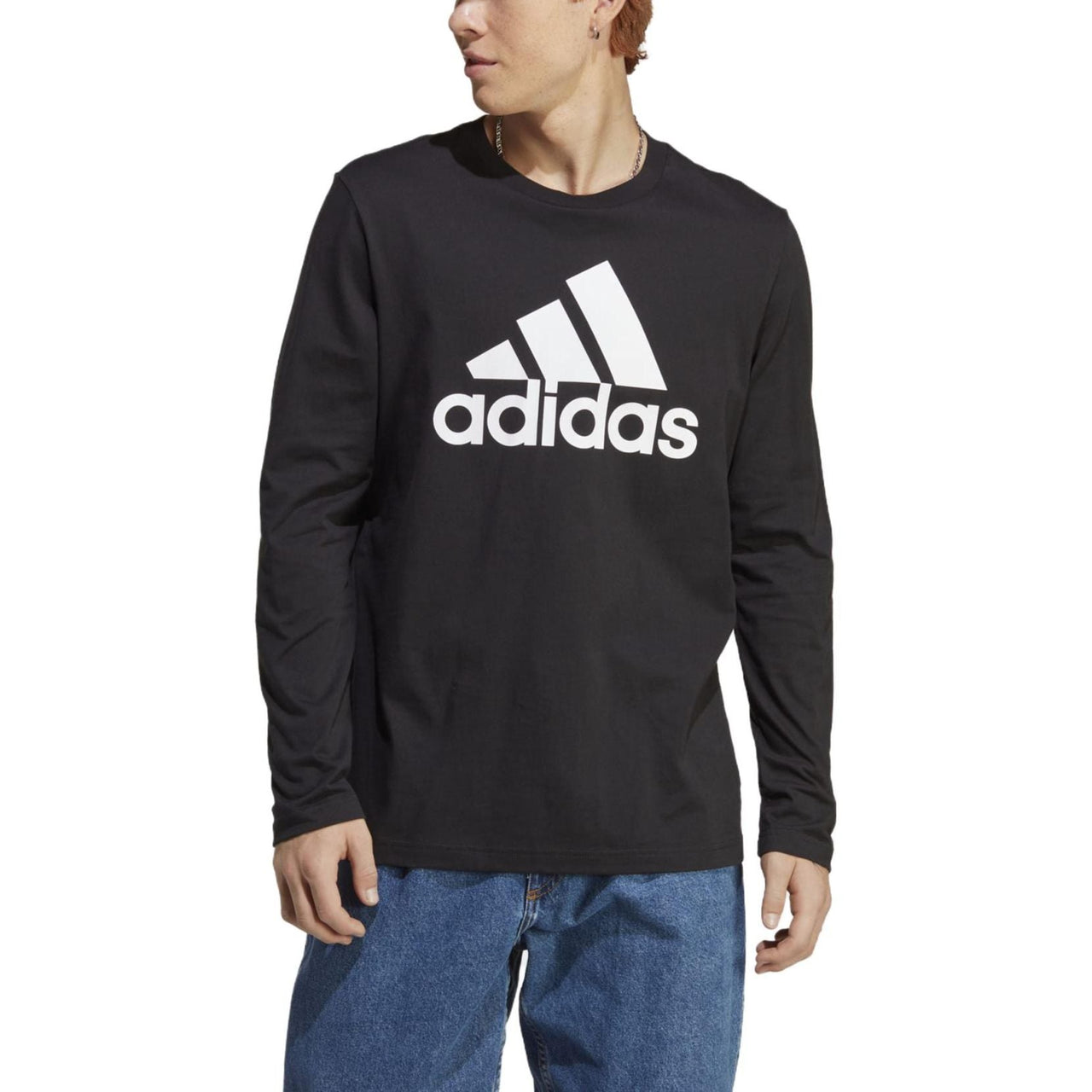 adidas Essentials Long Sleeve T-Shirts 'Black White' IC9308