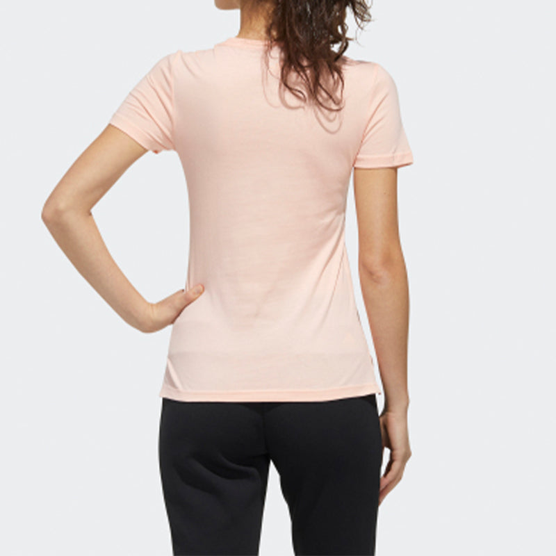 (WMNS) adidas Brand Large logo Printing Solid Color Short Sleeve Pink FM9293