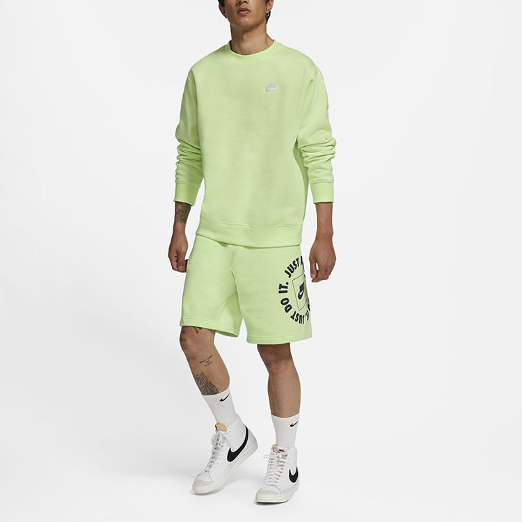 Nike Sportswear Club Fleece Stay Warm Sports Pullover Round Neck Green BV2663-383