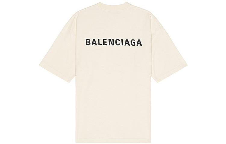 Balenciaga Logo T-Shirt Medium Fit 'Beige' 612966TMVF49069
