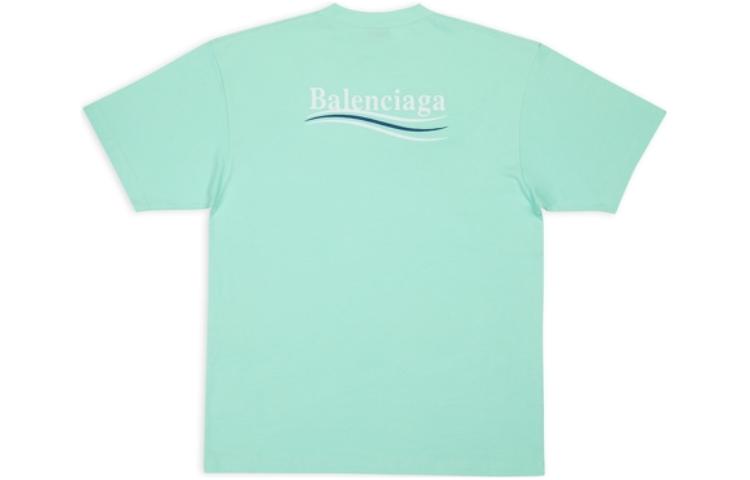 Balenciaga Political Campaign T-Shirt Large Fit 'Mint' 641675TKVJ13461