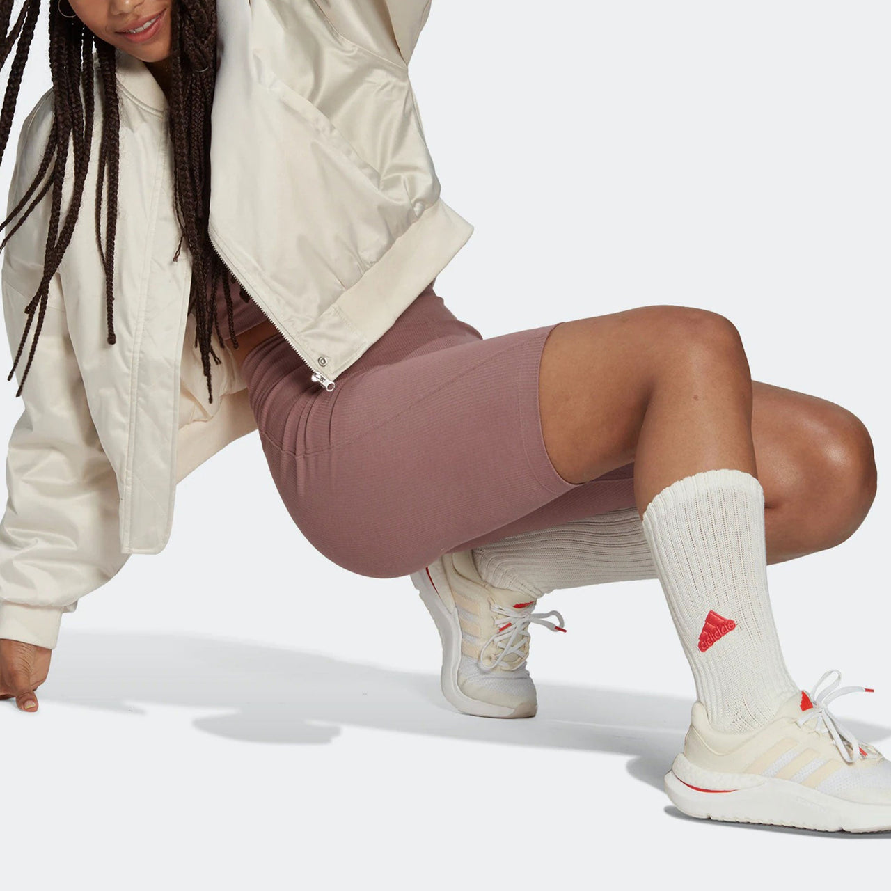 (WMNS) adidas Rib Biker Shorts 'Purple' HM2900