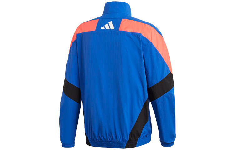 adidas M Urban Q3 Tt Contrast Color Stitching Logo Sports Stand Collar Woven Jacket Blue FS4048