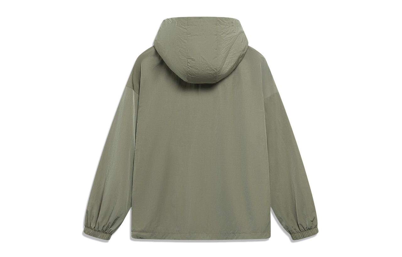 Li-Ning Logo Half Zip Hooded Windbreaker 'Green' AFDT525-3