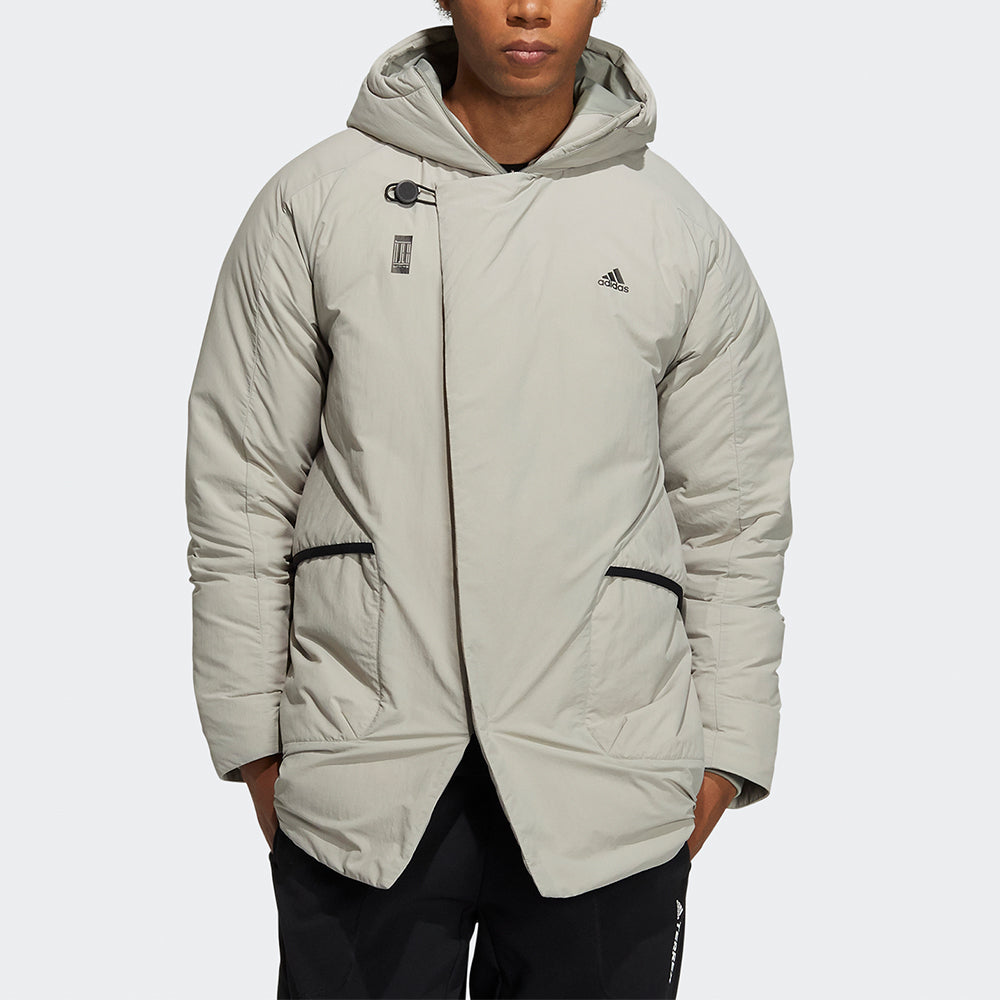 adidas Wuji Down Jkt Series Outdoor Sports Stay Warm mid-length hooded down Jacket Gray H23103