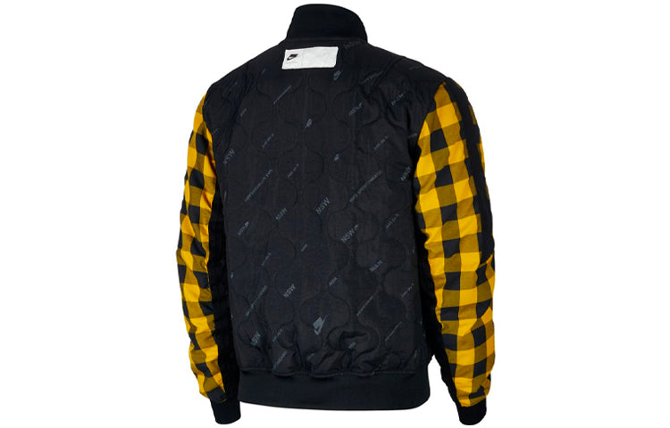 Nike Sportswear Sports Stay Warm Plaid Splicing Jacket Black BV4532-010