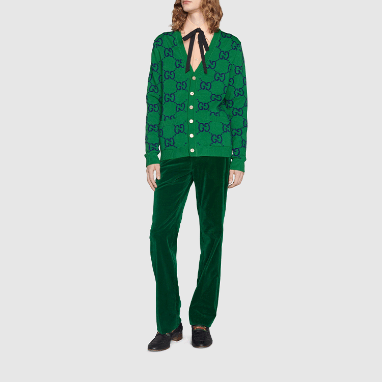 Gucci GG Knit Cardigan 'Green Blue' 674043-XKB3V-3129