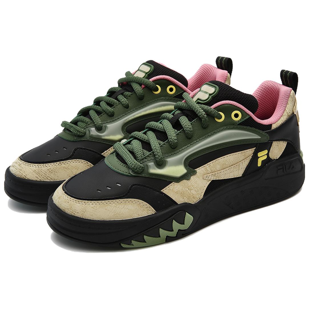 (WMNS) FILA FUSION Desperado Low Top Skate Shoes 'Black Green Beige' T12W333203FBF