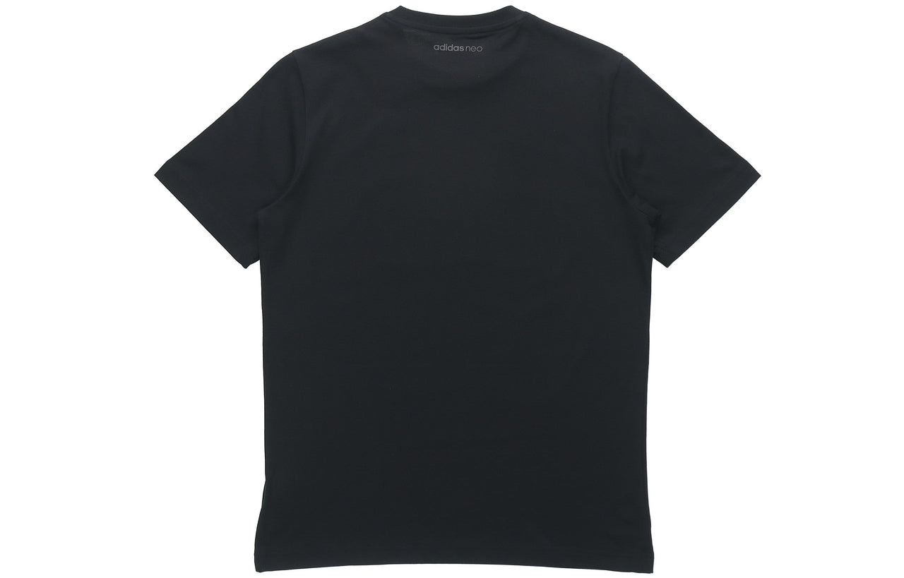 adidas neo M Ssfv5 Tee1 Funny Cartoon Printing Logo Sports Round Neck Short Sleeve Black GP4867