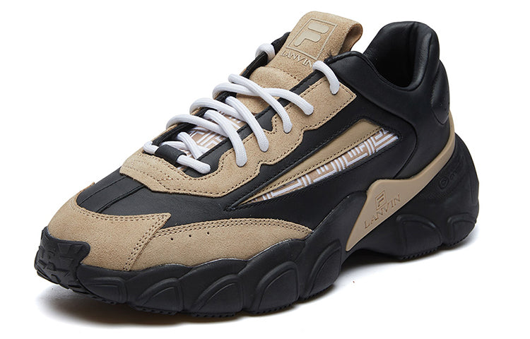 Lanvin x FILA Low-Top Running Shoes Black/Yellow F12M144145FBN