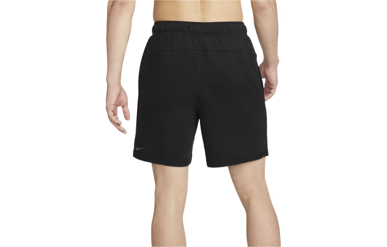 Men's Nike Yoga Therma-FIT Logo Printing Solid Color Sports Shorts Black DM7832-010