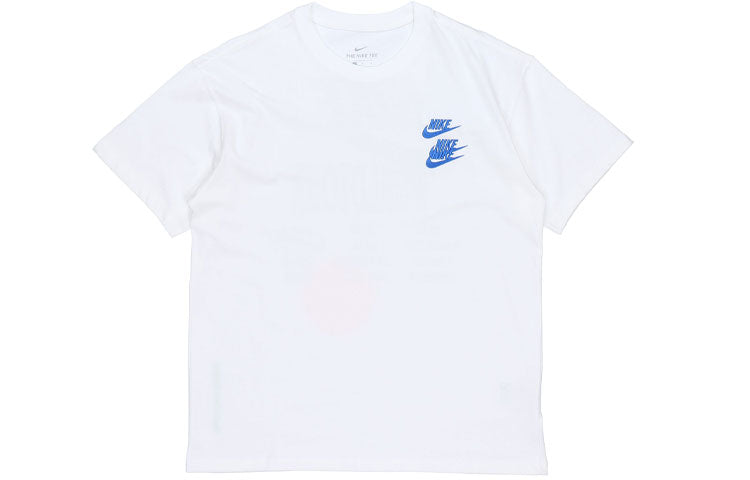 Men's Nike Sportswear Around The World Subject Embroidered Alphabet Logo Ribbed Round Neck Short Sleeve White T-Shirt DR1210-100