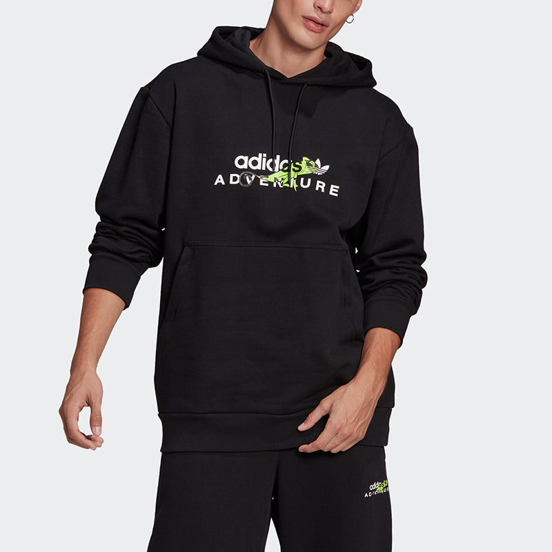 adidas originals Adv Logo Hoody Athleisure Casual Sports Printing Pattern Black GN2325
