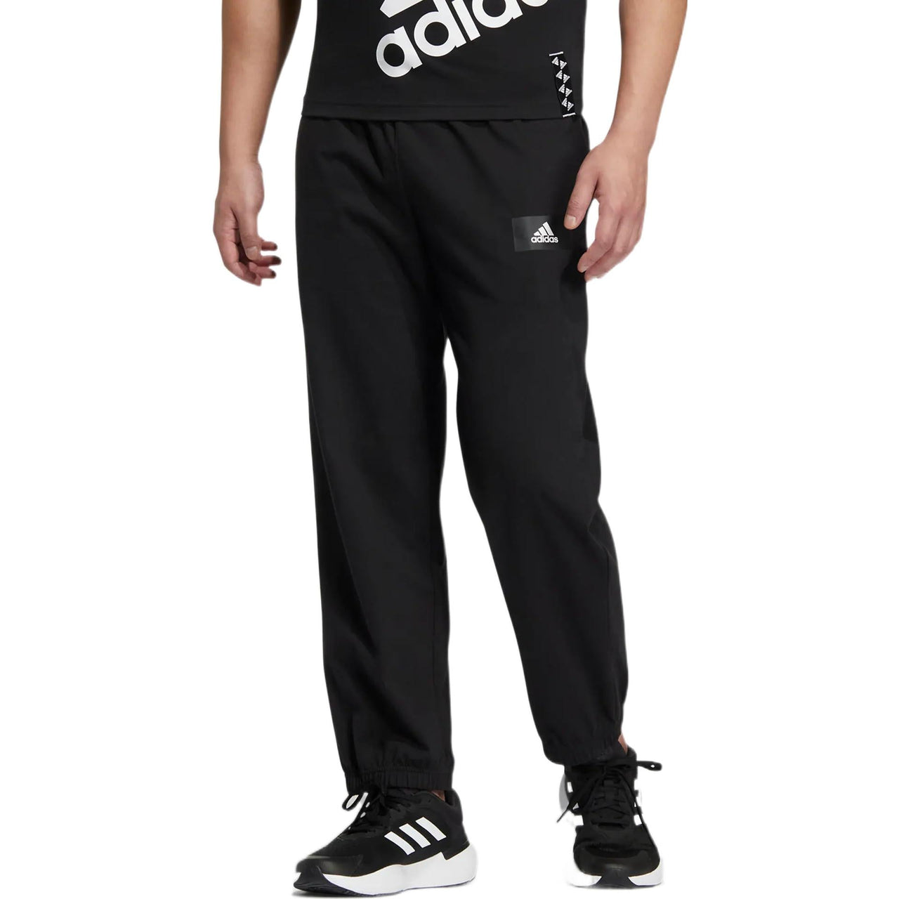 Men's adidas Jersey Pants Small Logo Solid Color Sports Pants/Trousers/Joggers Autumn Black IC7841