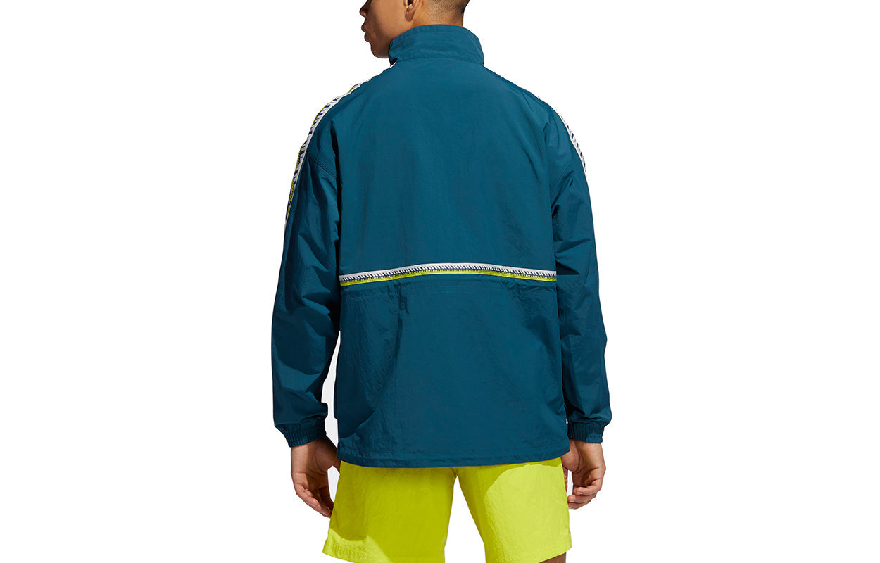 adidas originals Taped Anorak Zipper Cardigan Pullover Sports Jacket Green GN3894