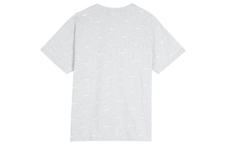 Men's Nike Nrg Swoosh Logo Tee Full Print logo Embroidered Short Sleeve Gray T-Shirt CK4094-050