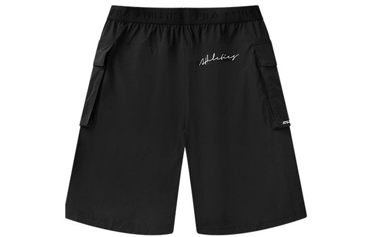 FILA Athletics Solid Color Casual Sports Woven Shorts Black A11M121369F-BK