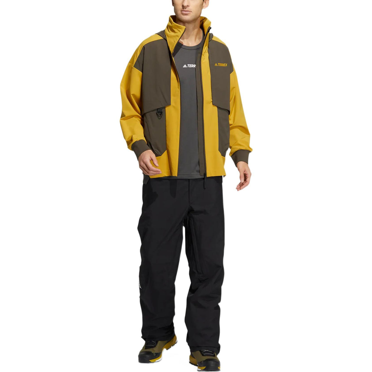 adidas Terrex Voyg Trans J Printing Logo Zipper Stand Collar Sun Protection Jacket Yellow HN2028