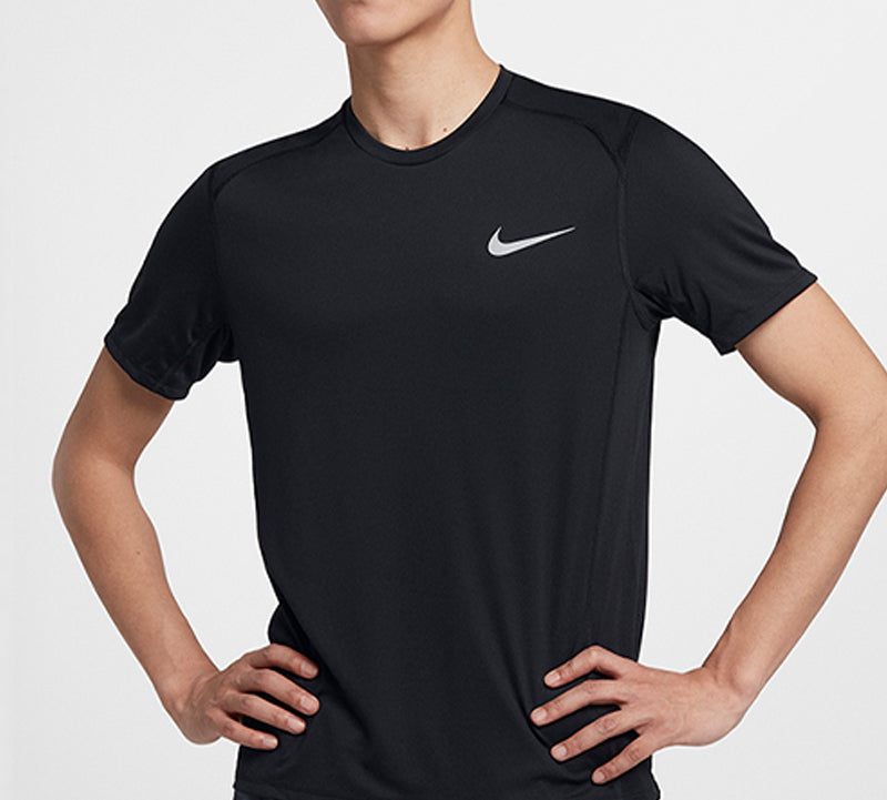 Nike Miler Running Tops Quick Dry Short Sleeve Black AT3952-010