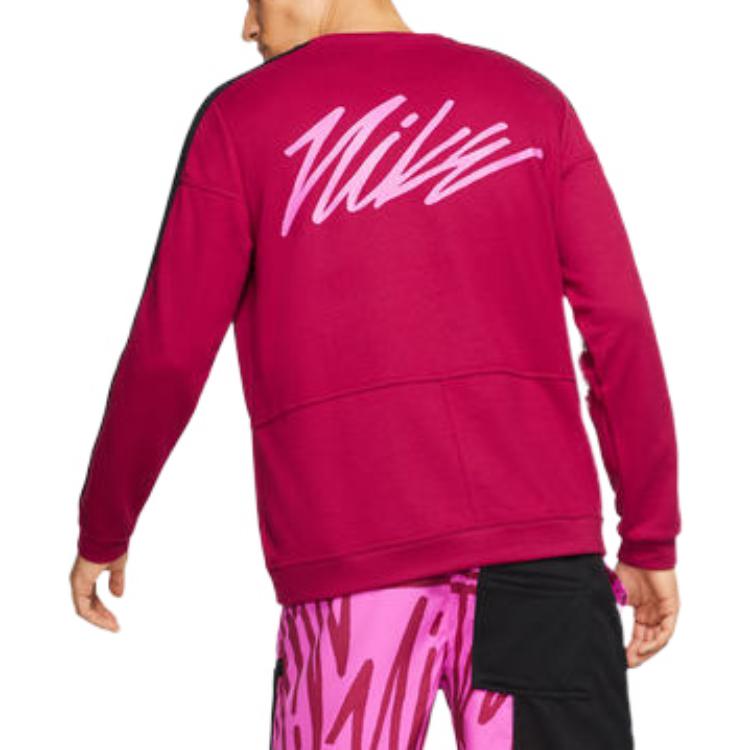 Men's Nike Logo Embroidered Side Zipper Pocket Long Sleeves Red CJ4624-620