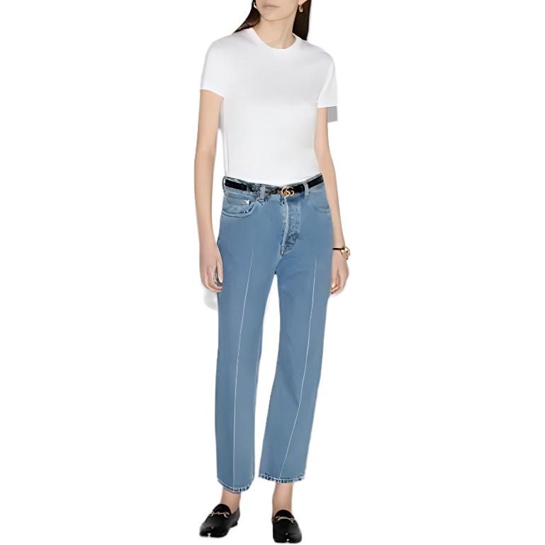 (WMNS) Gucci Cotton Jersey T-shirt 'White' 787299-XJGMN-9692