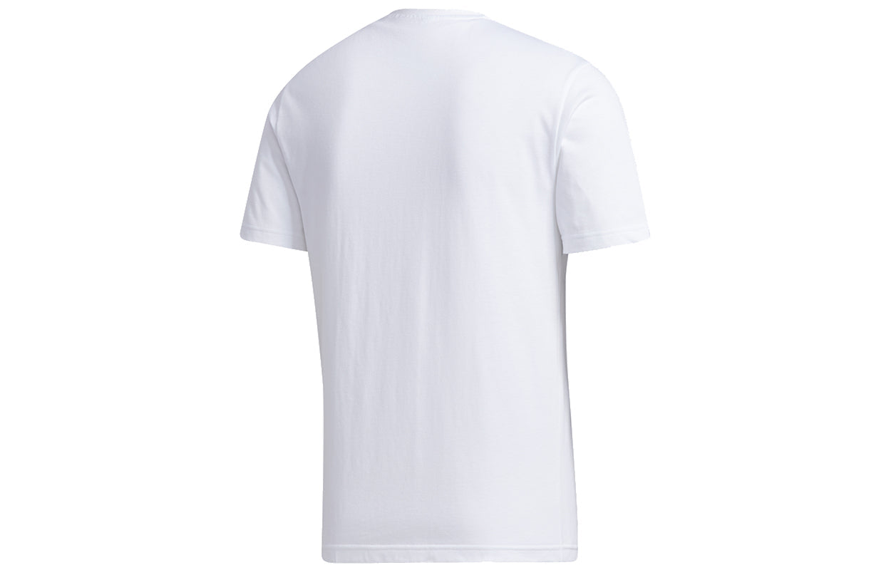 adidas Easy As Tee Foot Ball Training Sports Round Collar Male White GL1982
