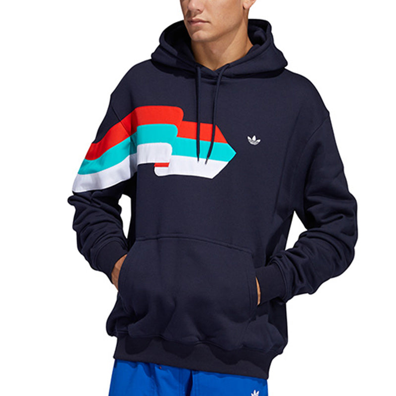 adidas originals Ripple Hoody Alphabet Printing hooded Long Sleeves Blue FM1518